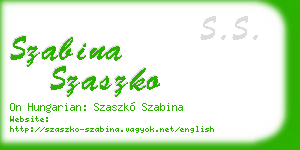 szabina szaszko business card