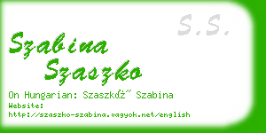 szabina szaszko business card